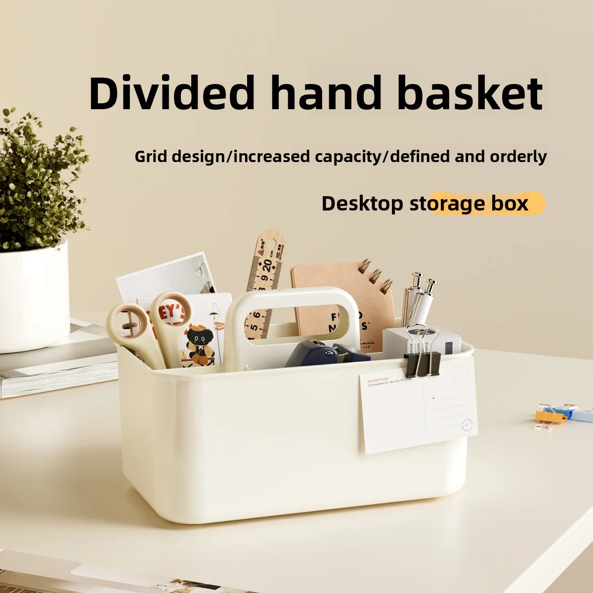 Tragbare Desktop Transparente Lagerung Box Kosmetische Organizer Büro Schreibtisch Verschiedenes Schreibwaren Korb Handheld Tablett