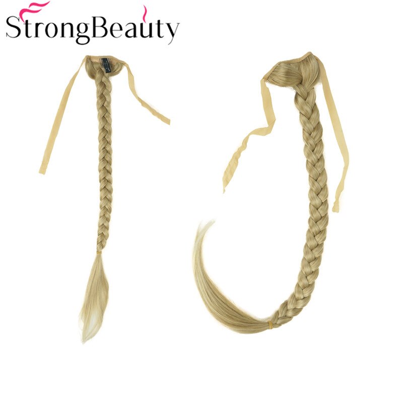 Strongbeauty lang fiskehale fletning hestehale forlængelse syntetisk bindebånd hårstykke 16 farver: 15 bt 613