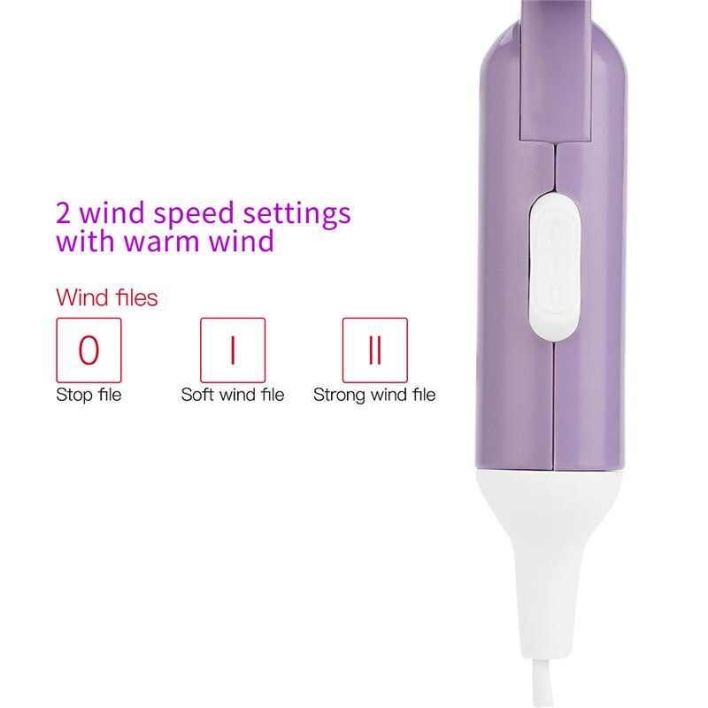 CkeyiN 450W Fast Drying Low Noise Portable Travel Household Hair Dryer Traveller Hair Dryer Compact Powerful Blower