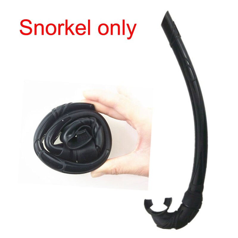 Top duiken gears en snorkel apparatuur Zwart siliconen duikbril Lage profiel onderwatervissers masker flexable snorkel: Snorkel only
