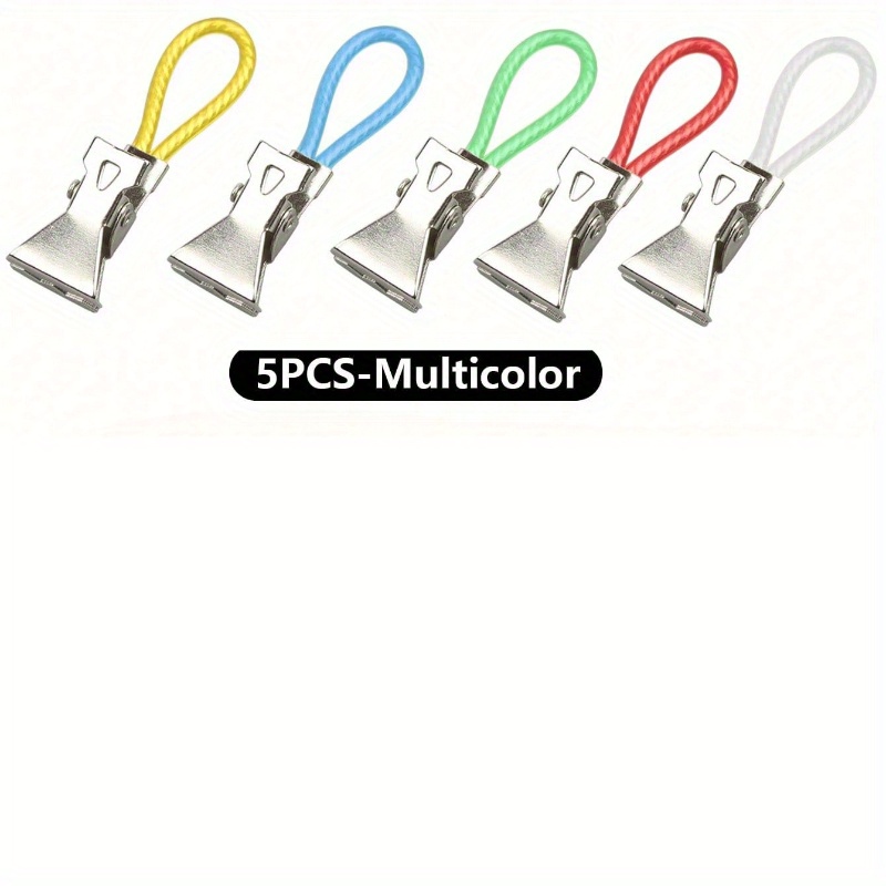 Clips para colgar toallas, ganchos de Metal coloridos, colgadores de toallas de mano, clavijas para colgar ropa, organizador de cocina y baño, 5/10 Uds.: Rojo