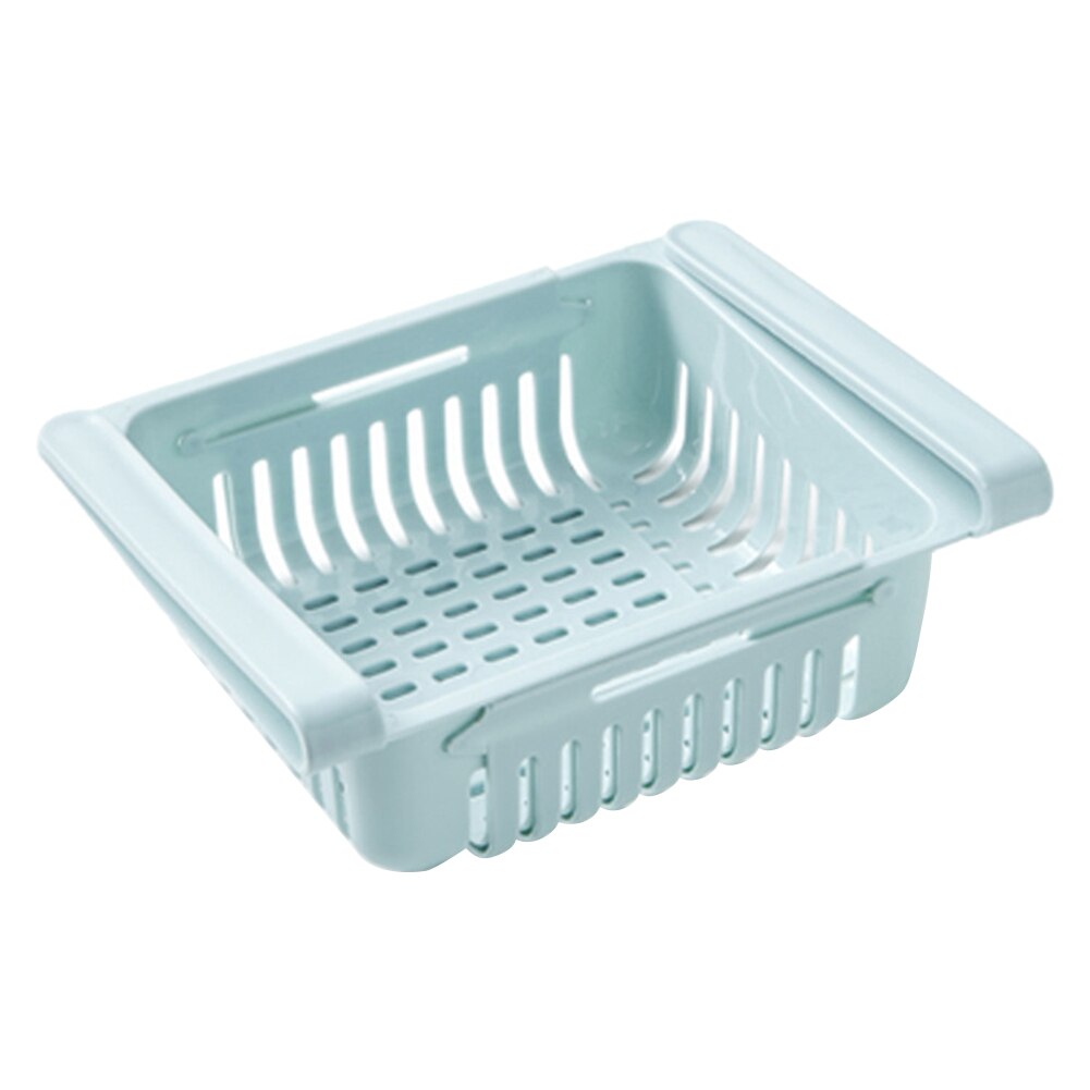 Bathroom Shelves Fridge Storage Rack with Layer Partition Refrigerator Plastic Storage Holder Kitchen Pull-out Drawer: 2C