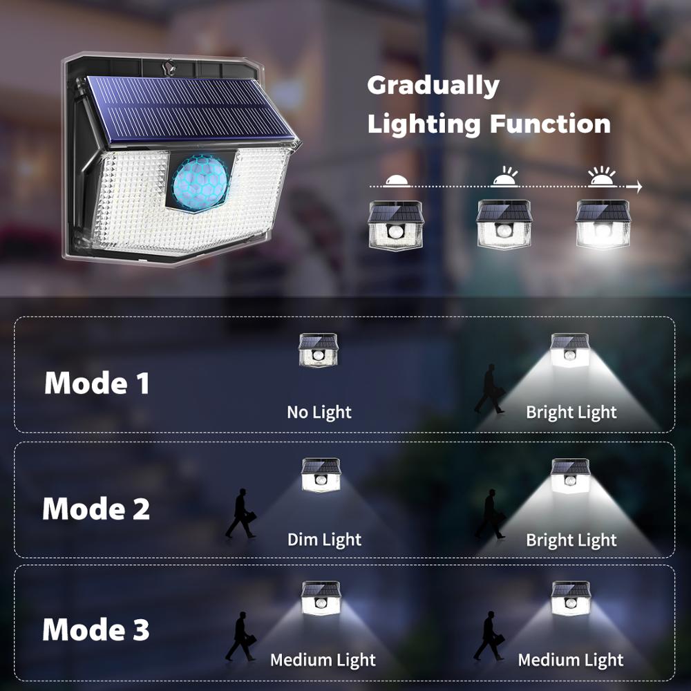 4 kpl litom 140 led aurinkolamppua ipx 7 vedenpitävää aurinkovaloa ulkona 3 valaistustilalla laajakulmaiset superkirkkaat puutarhavalaisimet