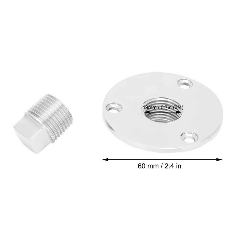 Round Drain Plug Stainless Steel Boat Screw Garboard Drain Plug 19mm for Marine Boats Hardware Accessory