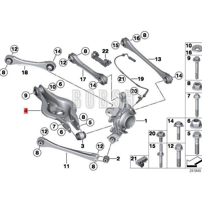 Auto Wiel Camber Controle Hendel 2004-b MwF20 116 116i Achterwiel Lower Suspension Rear Lower Swing Arm Traction Control Arm