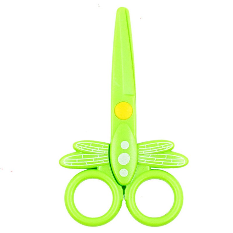 Ciseaux de sécurité en plastique dessin animé libellule forme mini manuel tête ronde étudiant papier coupe ciseaux pour enfants maternelle