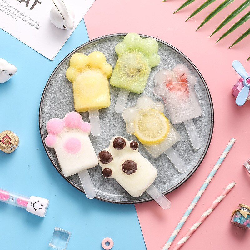 Cat's Claw Ice Cream Mold - Silicone Popsicle Maker - DIY Homemade Fruit Juice Ice Pop Mould