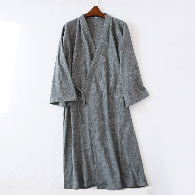 Bomuldsgasbind kimono mænds badekåbe blød letvægts yukata mænd peignoir morgenkåbe til mænd