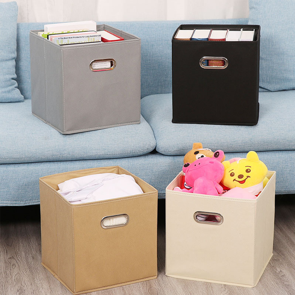 Caja de almacenamiento de tela para libros, ropa, juguetes, almacenamiento de artículos diversos, armario plegable, cajón, organizador, contenedores, cesta