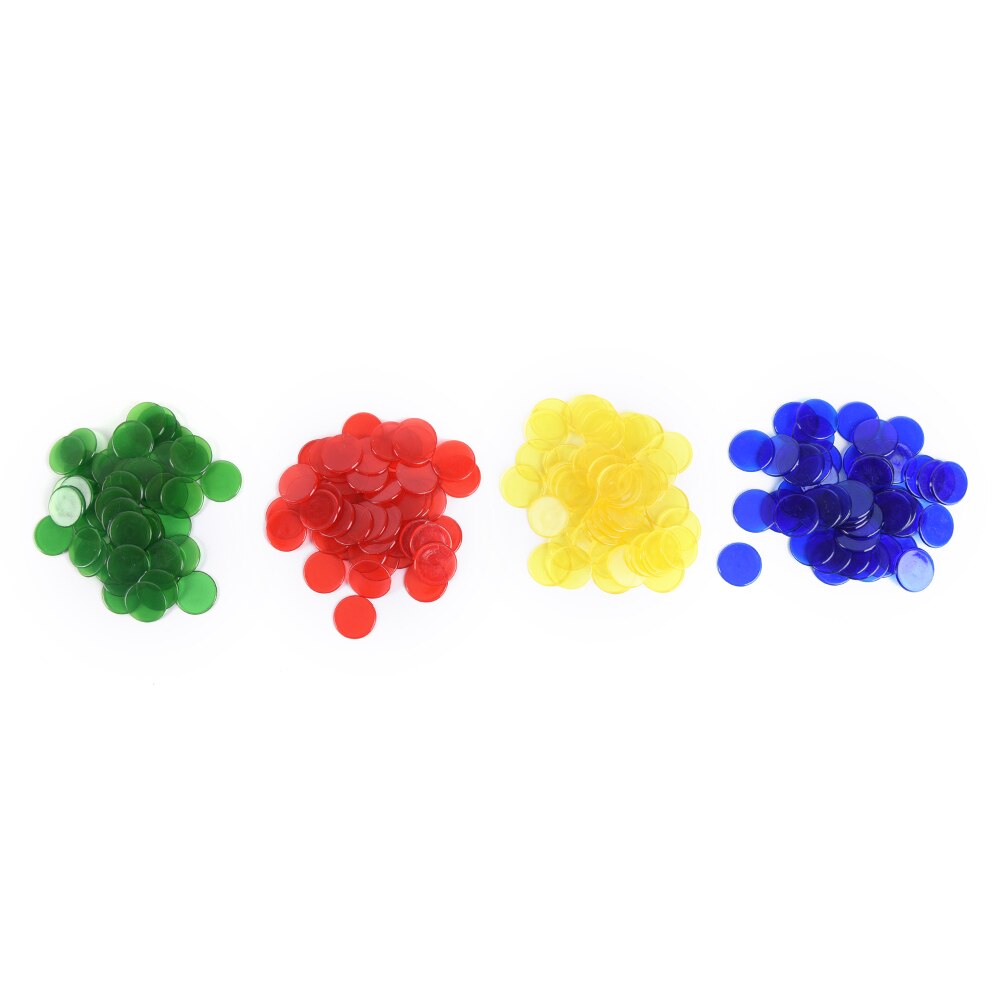 50 stk plastik pro count bingo chips markører til bingo spil kort 1.5cm 4 farver tilfældig farve