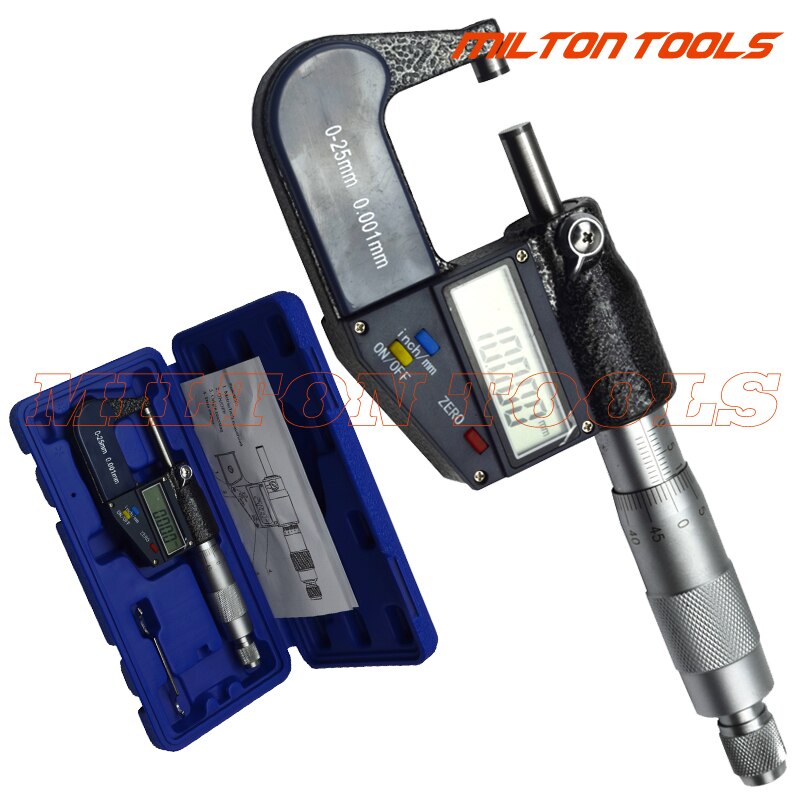 25mm/0.001mm Electronic Digital Micrometer micron digital outside micrometer thickness measuring gauge