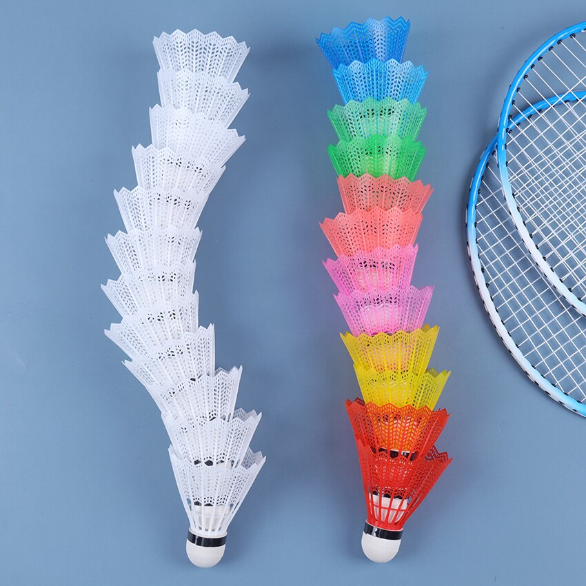 12 stk farverige badmintonbolde bærbare badmintonrejseprodukter sport træning fjerbolde udendørs forsyninger