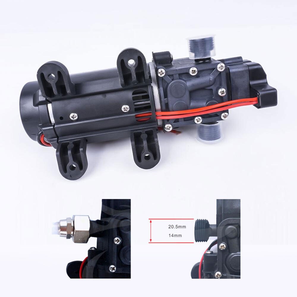 Dc 24v 120w 130 psi 10l/ min landbruks elektrisk vannpumpe svart mikro høytrykksmembran vannsprøyte bilvask