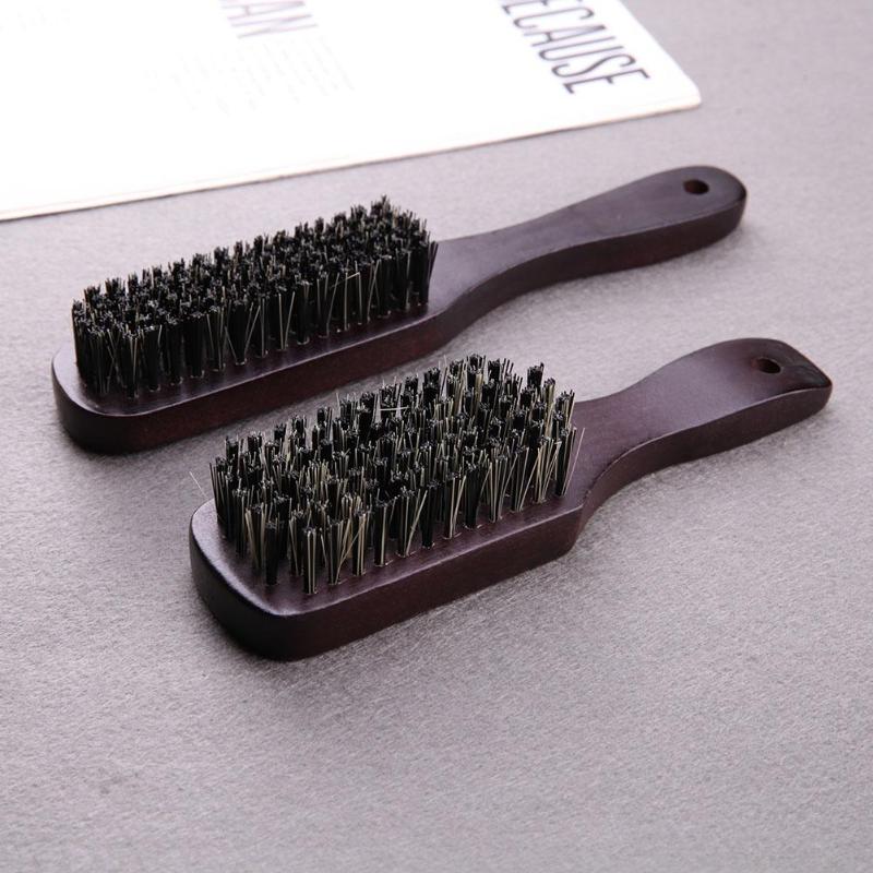 1pc antistatische baardborstels, massagekam van hout, baardborstel, beukenhouten handvat, haarborstel met zwijnenhaar, salon, kapper, haarverzorgingstool