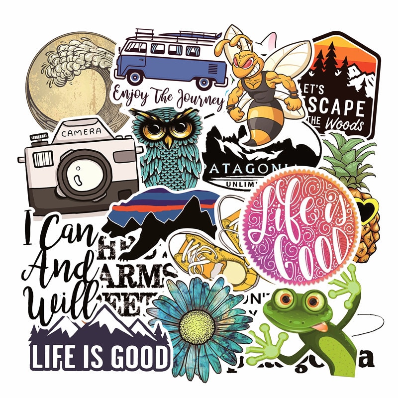 19Pcs Lovely Cartoon Series Waterproof Computer Stickers for Laptop Refrigerator Luggage Decal Stickers For MacBook/HP Notebook