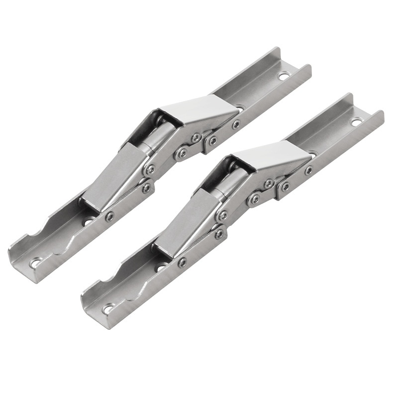 2pcs/set 90/180 Degree Self-Locking Folding Hinges Steel Folding Brackets Table Legs Hidden Hinge Flat Extension Support Bracket: Default Title
