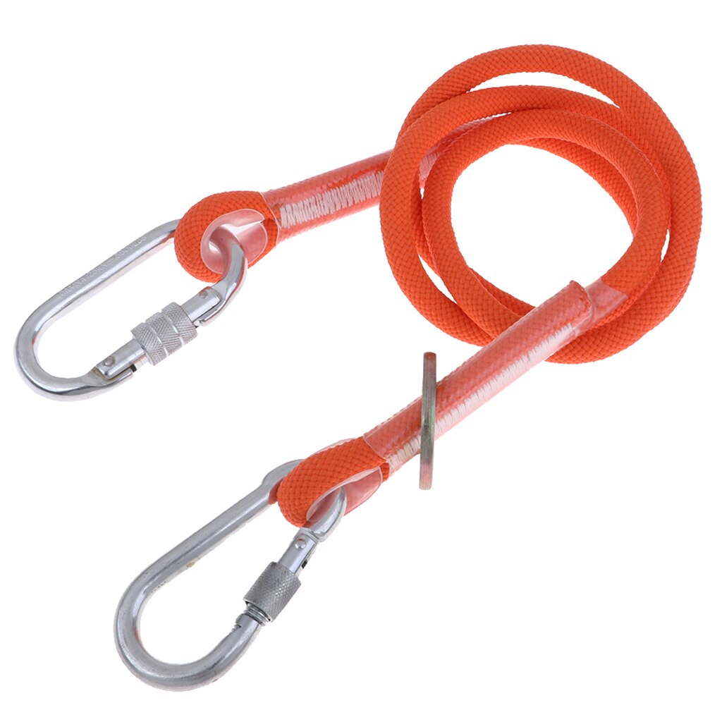 Safety Lanyard Outdoor Climbing Harness Belt Fall Protection Rope with Carabiners Single / Dual Leg Outdoor Climbing Accessories: 1.6m S