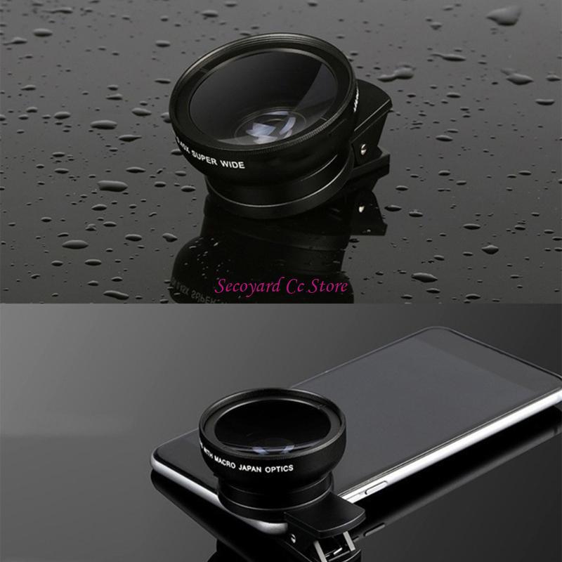 0.45x Wide Angle Lens with Macro Mode Universal Mounting Clip Small Carrying Phone Camera Lens for Mobile Phones