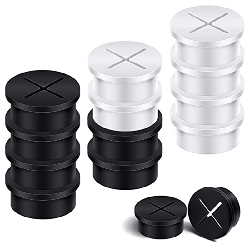 12 Pieces Cable Cord Grommet Desk Cable Hole Cover 1 Inch Rubber Wire Organizer for Desk Table TV Hole Cable Management: Default Title