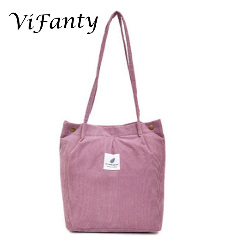 Corduroy Tote Tas Voor Vrouwen Meisjes Kids Schoudertas Met Binnenzak Voor Werk Strand Lunch Reizen En Winkelen Kruidenier: Pink