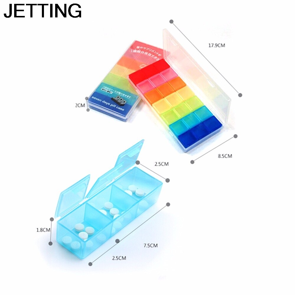 Week 21 Compartment Pill Box Container For Medicine 7 Day Pill Medicine Tablet Pill Case Box Splitters Dispenser Organizer Case