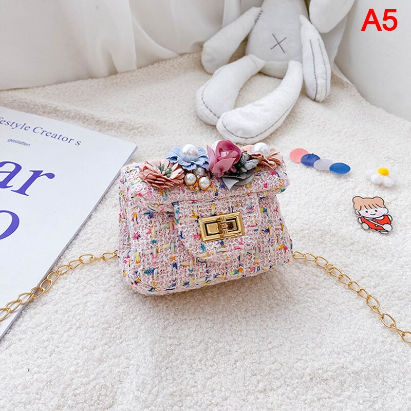 Mini bolsa estilo coreano mulheres de lã cruz sacos de corpo bonito meninas princesa bolsas e bolsas pérola do bebê embreagem bolsa: A5