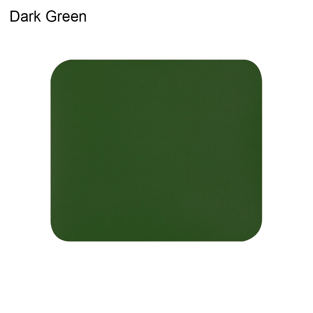 1pc Anti-slip Mouse Pad PU Leather Gaming Mice Mat Desk Cushion Comfortable Mouse Mat For Laptop PC MacBook Universal: dark green