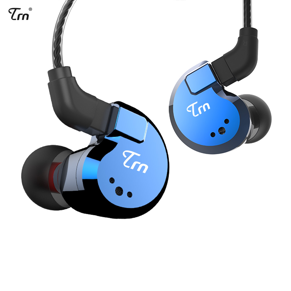 TRN V80 2BA + 2DD Hybrid Metall In Ohr Kopfhörer IEM HIFI DJ Monito Laufende Sport Kopfhörer Ohrstöpsel Headset 2Pin abnehmbare TRN V30: Blue no mic