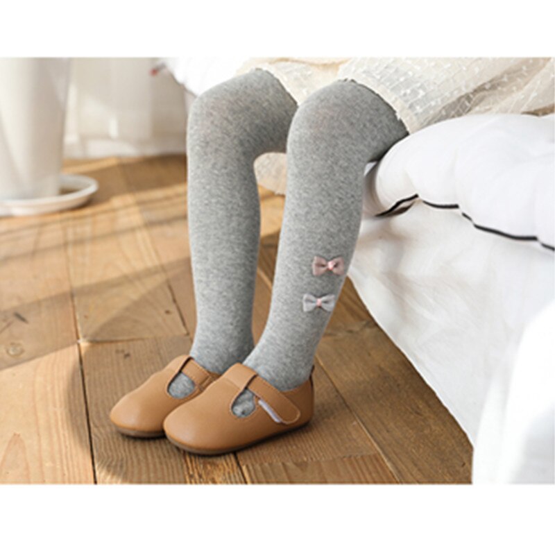 Lovely Baby Girls Bowknot Pantyhose Winter Autumn Warm Cotton Tights Cute Infant Kids Knitted Leggibgs for Kids Toddler Girls