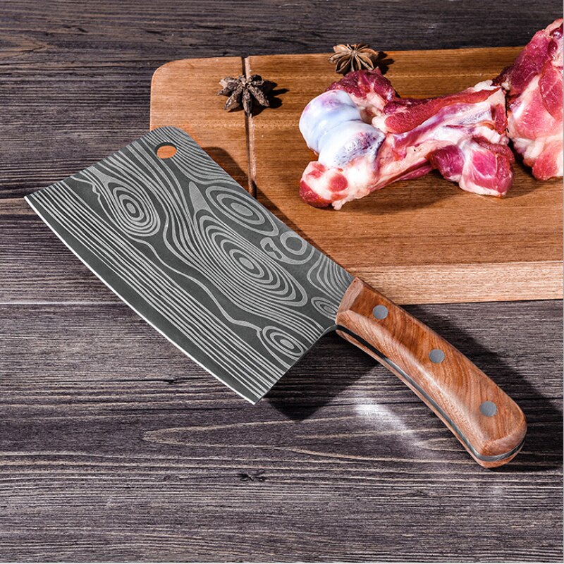 4CR13mov Stainless Steel Sell Meat Chopper Axe Chopping Big Bones Knife Manual Forging Kitchen Cooking Cut Meat Vegetable Tool