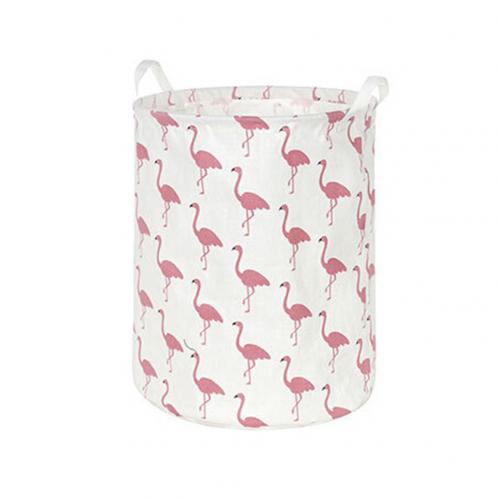 Cesta de ropa sucia de lino y algodón plegable, bolsa de almacenamiento de juguetes funda cartuchera: Blanco