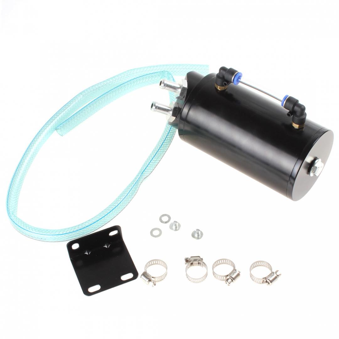 Round Billet Aluminum 750ML Racing Turbo Engine Oil Catch Reservoir Tank / Can