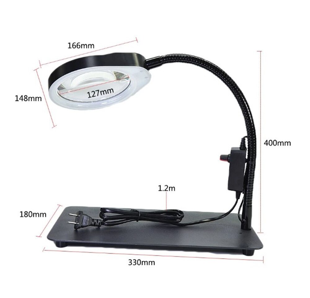 5x 8x 10x Lupe LED Schreibtisch Licht Tageslicht Lupe Tisch Lampe 48 LED Multi-funktion Schreibtisch Vergrößerungs Lampe