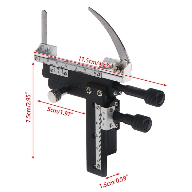 Microscope Attachable Mechanical Stage X-Y Moveable Caliper Vernier with Scale