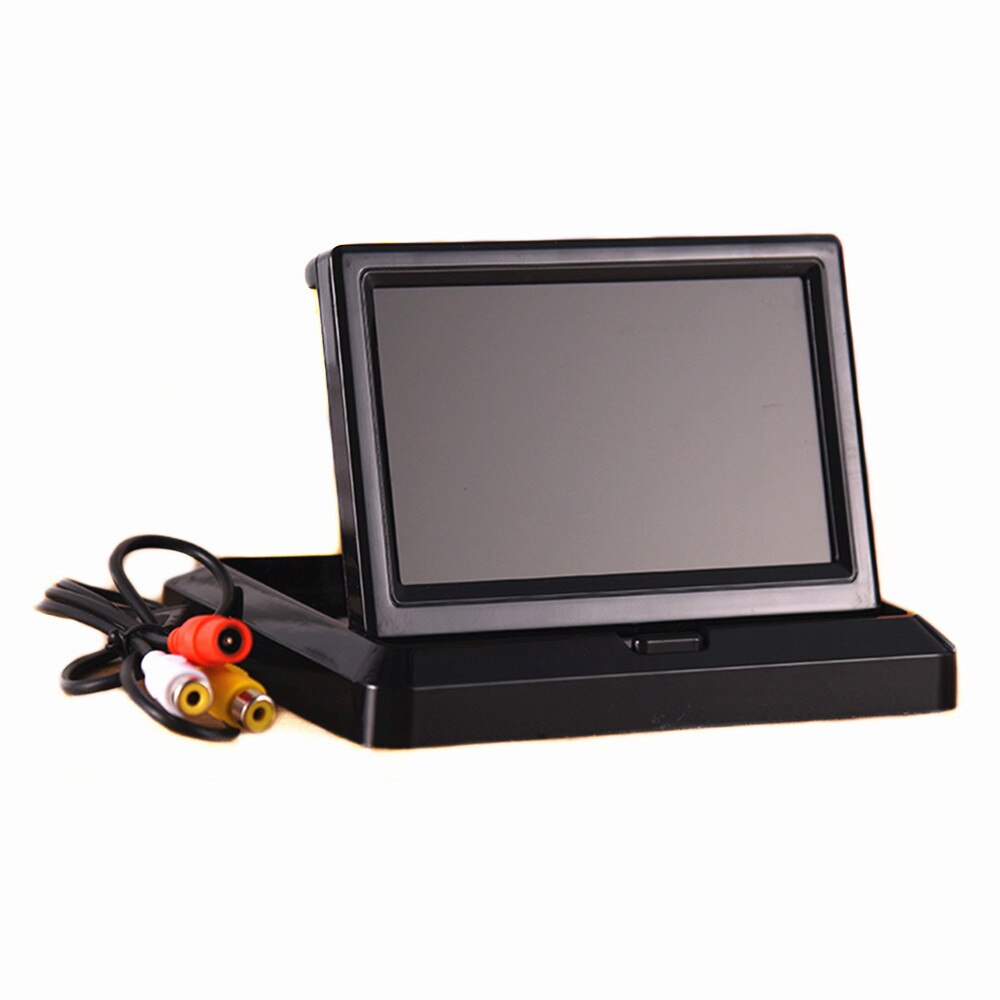Monitor plegable de estacionamiento inverso para coche, pantalla TFT LCD HD 800x480 de 5 &quot;, con 2 entradas de vídeo, cámara de visión trasera (opcional): Without camera