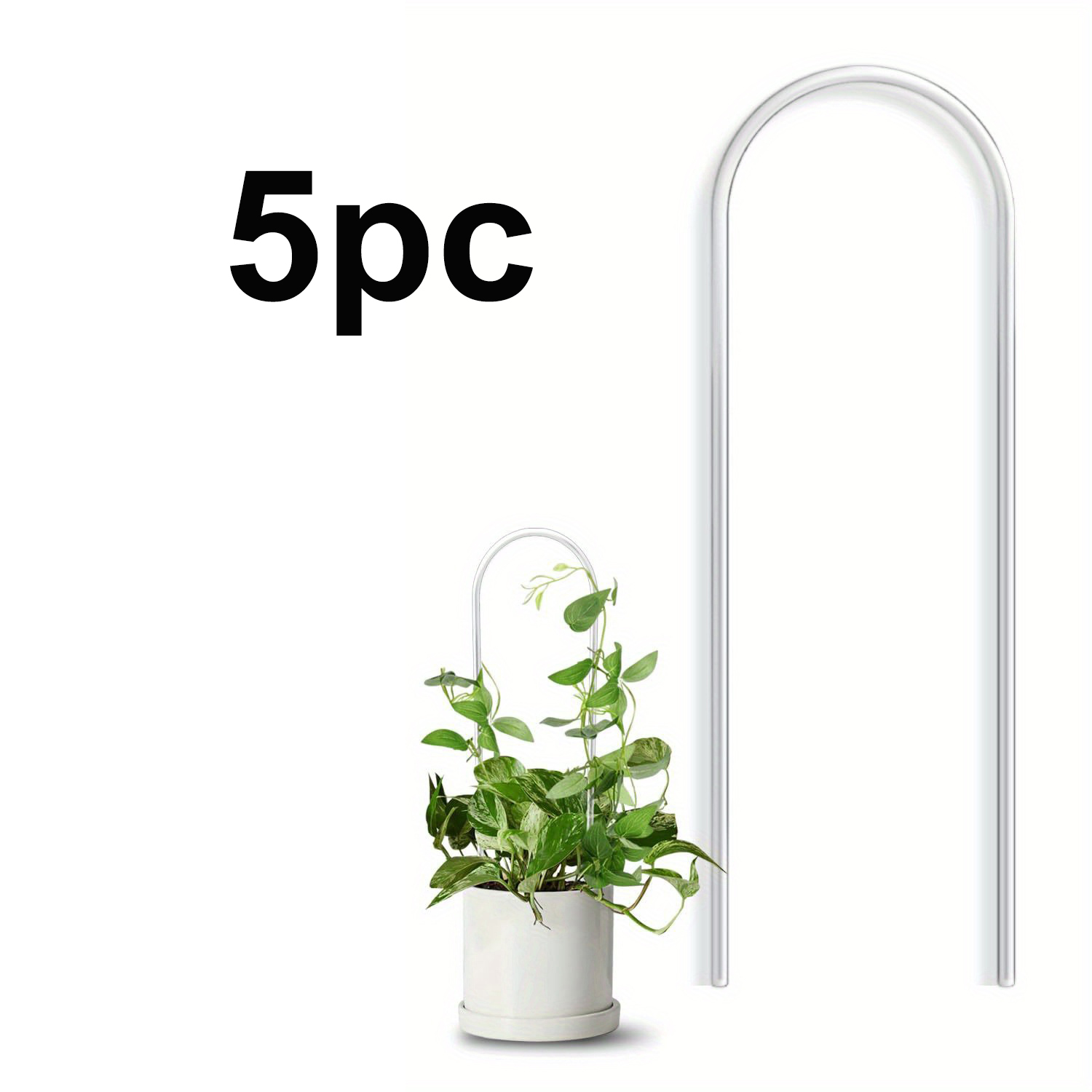 Cadre d'escalade en acrylique en forme de U, transparent et durable, adapté au support de pot de vigne et de fleur d'intérieur: WHITE