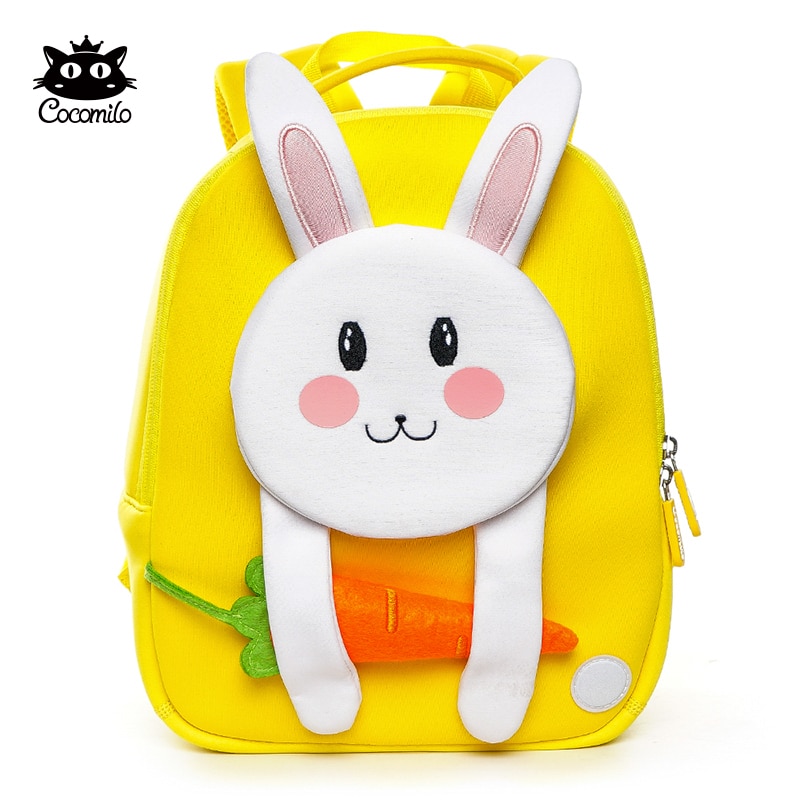 Cocomilo Fabrik Preis 3D Gelb Kaninchen Kleinkind freundlicher Schule Tasche für freundlicher Wasserdicht Tiere Anti Verloren Mochila Infantil