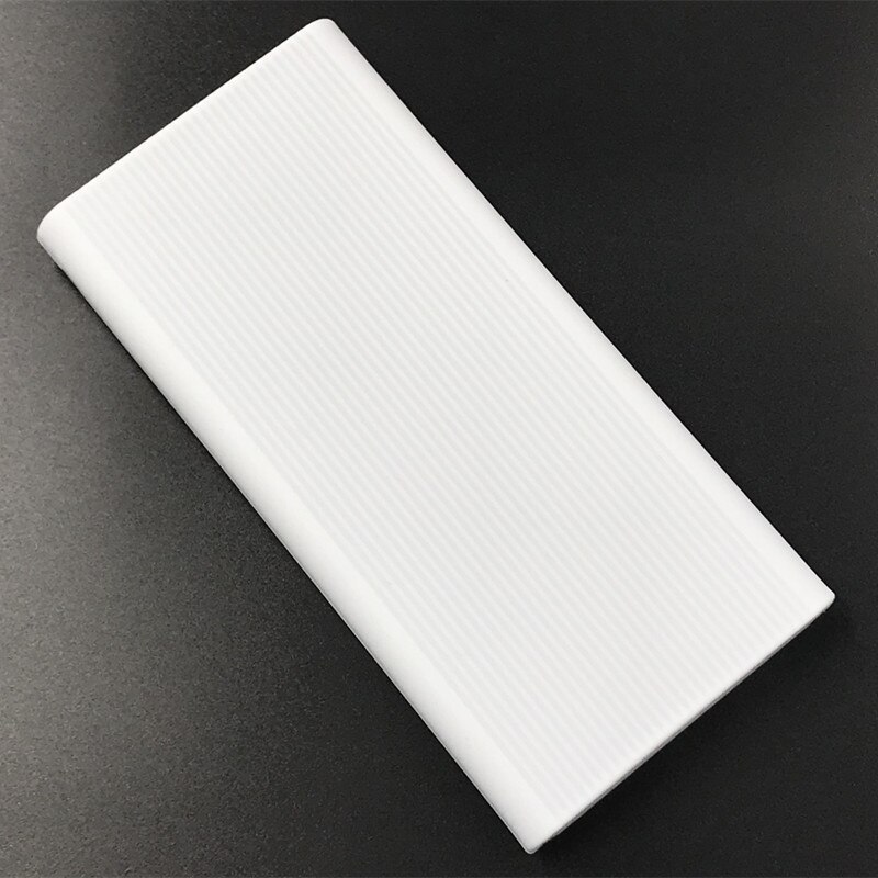 1 pièces housse de protection en Silicone pour Xiaomi Power Bank 2 10000MAh double Port USB manchon de peau pour accessoires de chargeurs PLM09ZM: WHITE