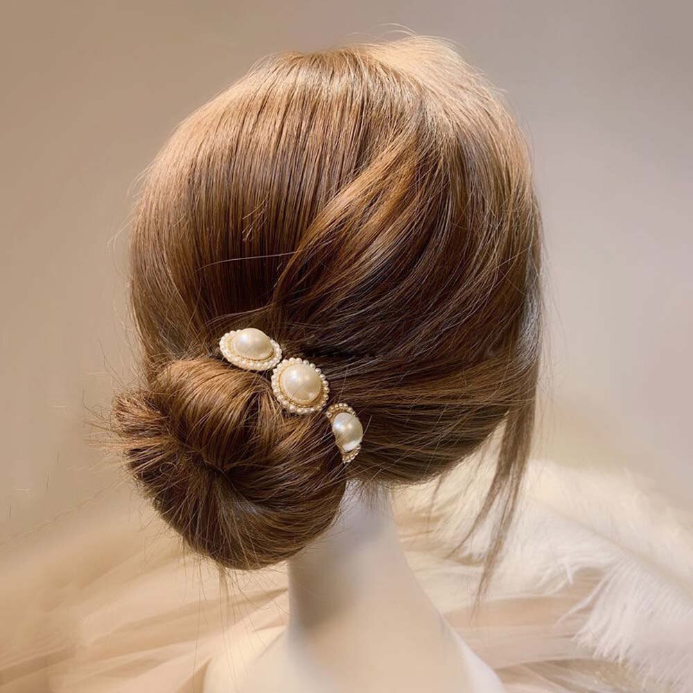 Outil de coiffure en coquillage coréen pour femmes, , perle, Simple, chignon, tempérament, accessoires de coiffure, coiffure sauvage