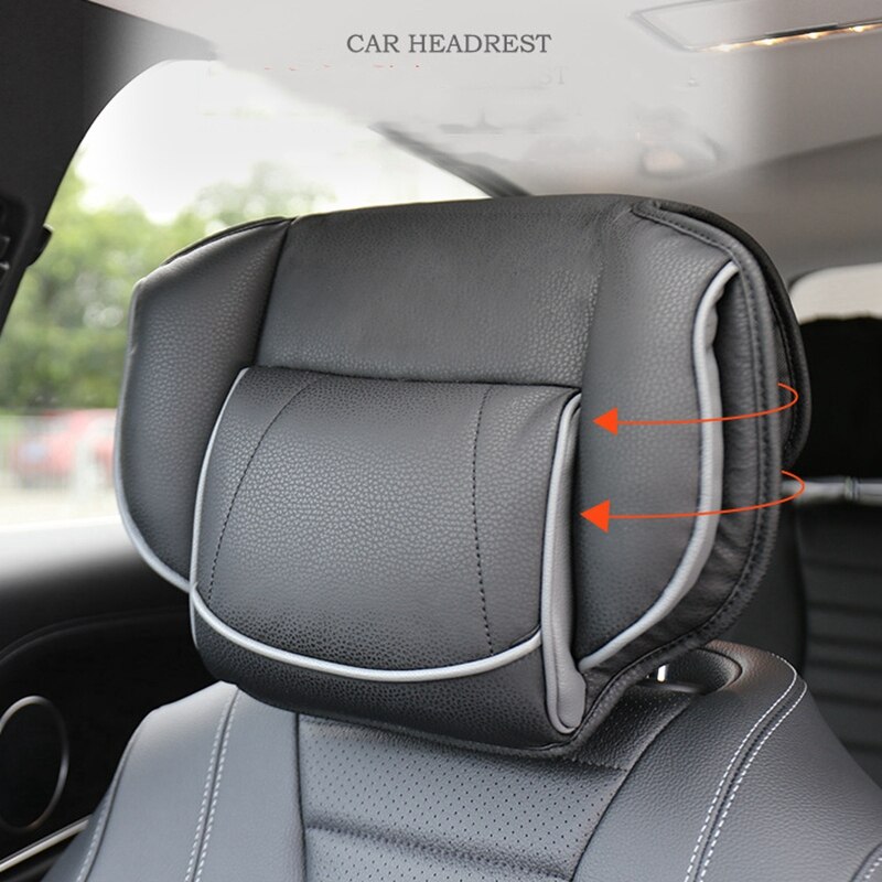 Oreiller universel d'appui-tête de siège de voiture, oreiller réglable de cuir d'oreillers de cou de mousse de mémoire de tête de siège: Default Title