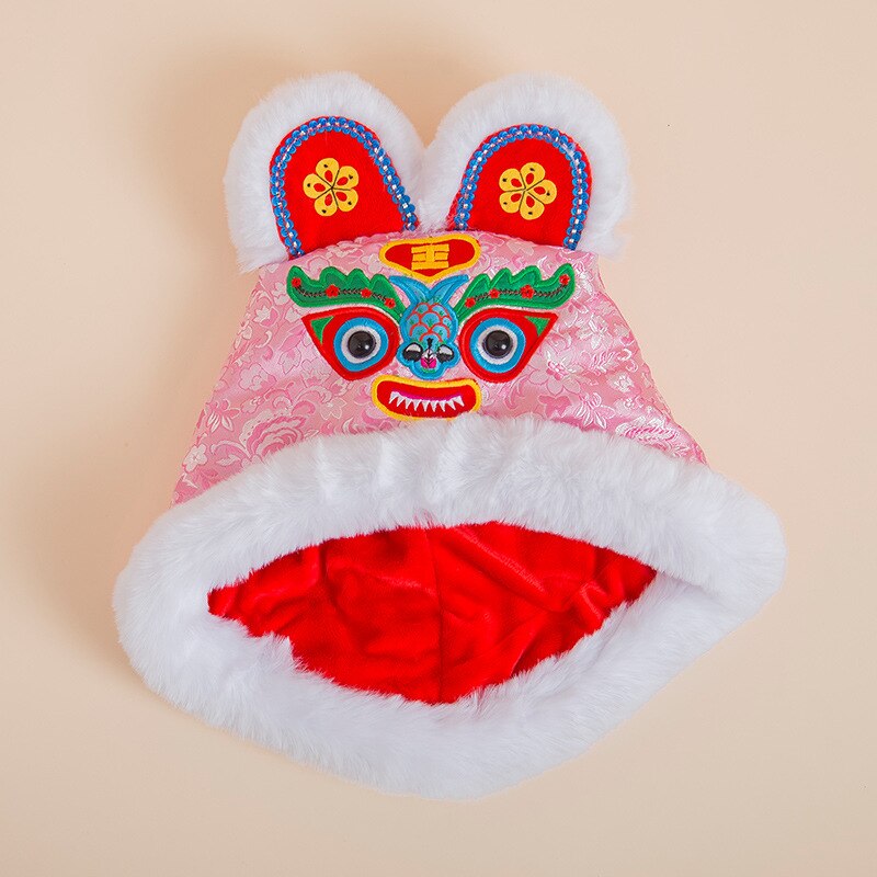 Traditional Chinese Year Costume For Kids Tang Suit Hanfu Spring Festival Newborn Baby Clothing Set Infant Boy Girl: pink hat / 80(6-12months)