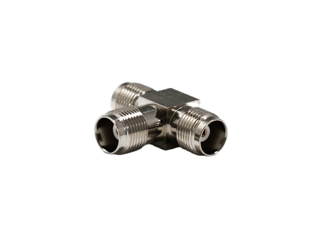 1Pc Tnc Vrouwelijke Jack Naar 2X Vrouwelijke Jack T-type Splitter Rf Coax Adapter Converter Connector Recht Vernikkeld