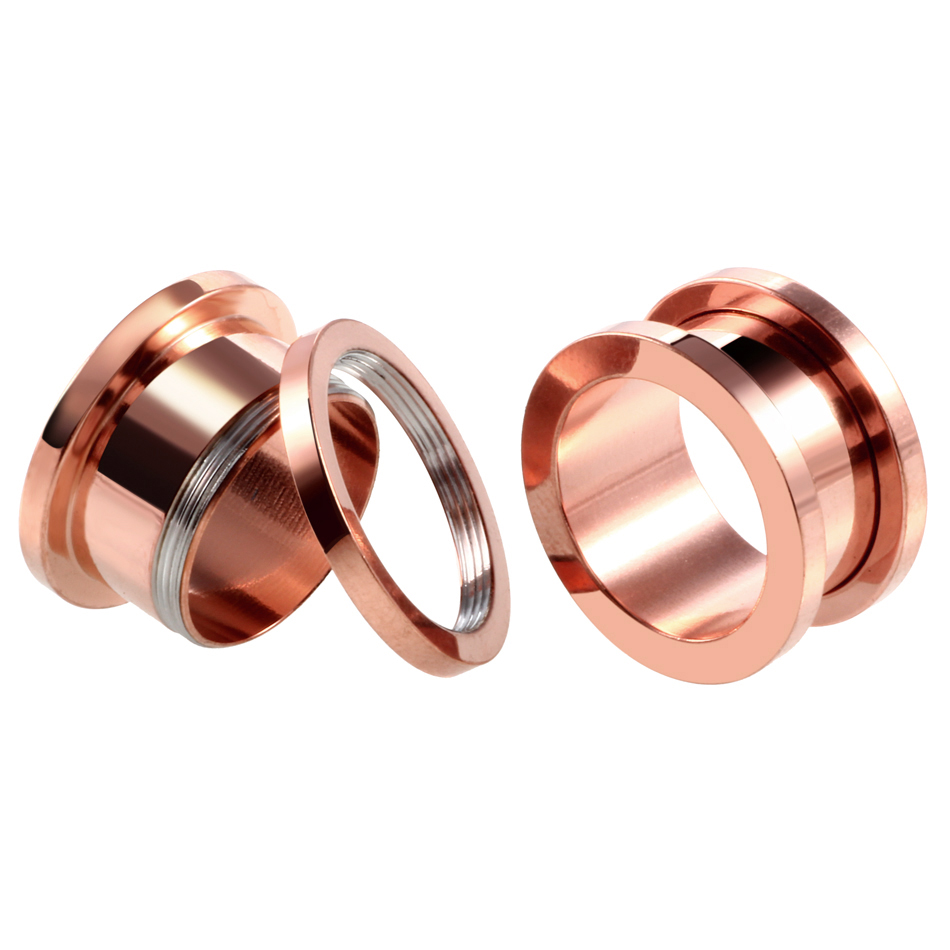 2 uds dilatadores de oreja de acero túneles de carne para expansión de orejas 1,6mm-30mm expansores de oreja tornillo ajuste enchufe pendientes joyería