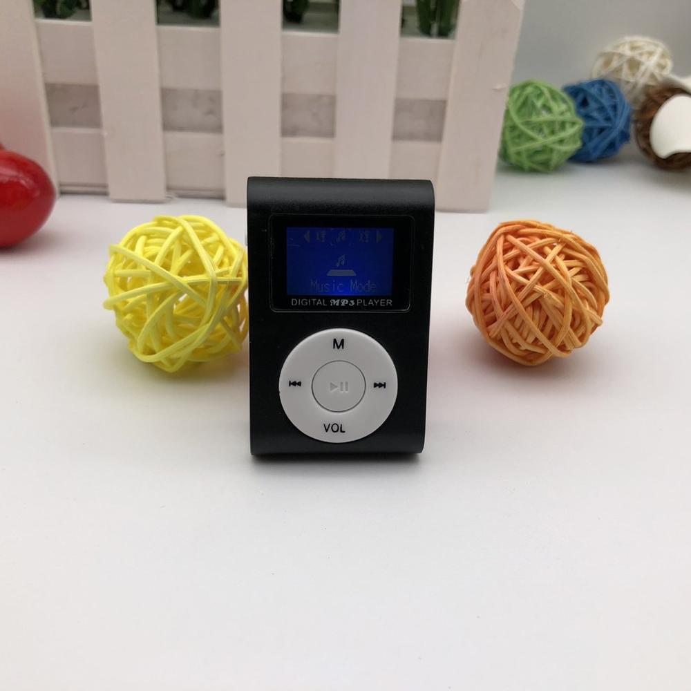 Reproductor de MP3 portátil de tamaño pequeño, Mini pantalla LCD, reproductor de música, compatible con tarjeta TF de 32GB, Walkman de Metal: Black