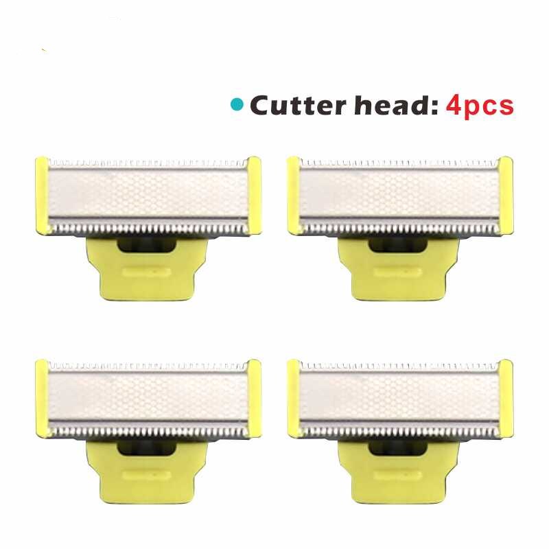 MLG lavabile ricaricabile rasoio elettrico barba rasoio corpo Trimmer uomini rasatura macchina capelli cura del viso pulizia: Head 4pc
