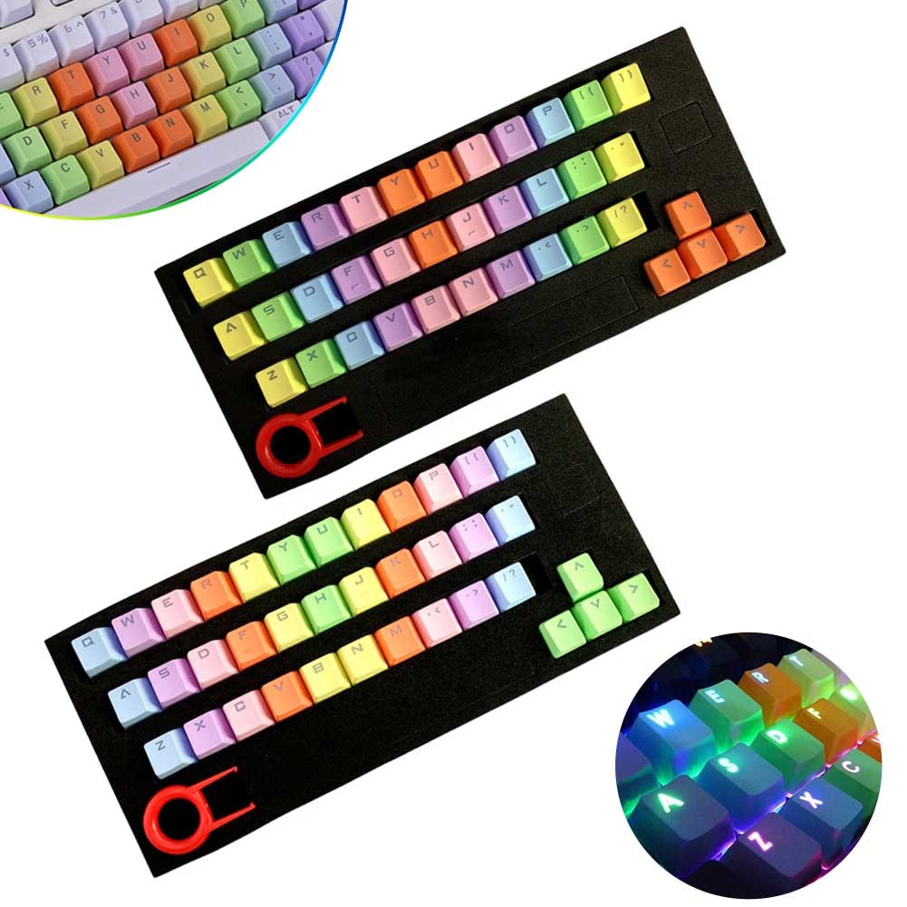 37 Key Keycap Set Practical Backlit PBT Translucidus Replacement Mechanical Keyboard Gaming Computer Accessory Colorful
