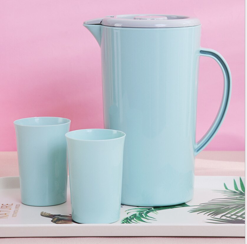 5 st stor kapacitet hushållsvattenkopp plast värmebeständig högtemperatur juicekanna vit vattenflaska set för hemmet: 1