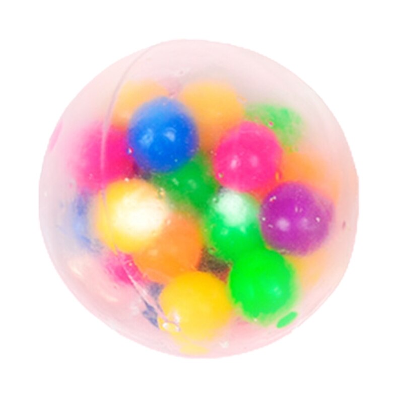 Colorful Beads Grape Ball Stress Squeeze Toy Kneading Decompression Soft Squeeze: A