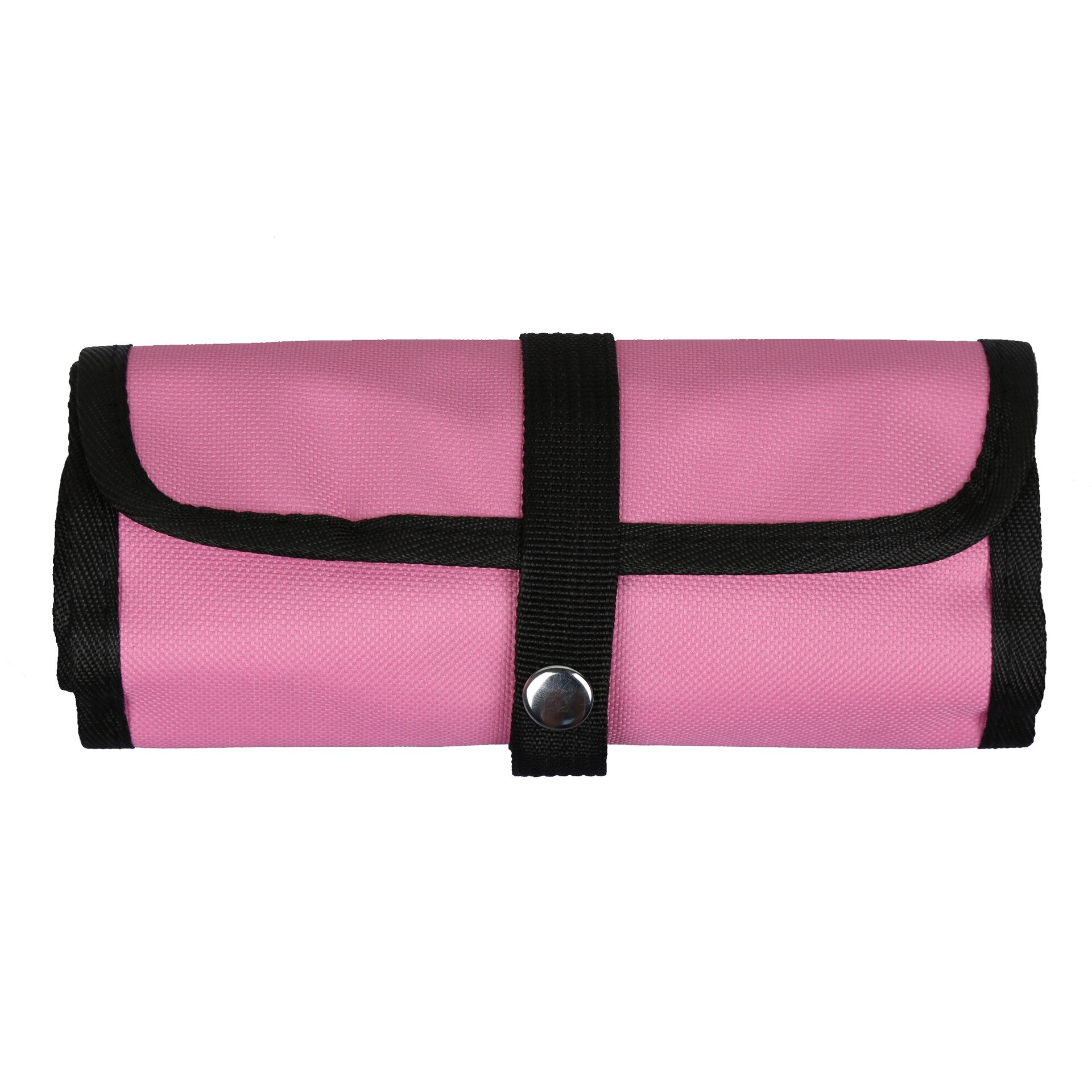 36-Holes Solid Color School Pencil Case With Buckle High Capacity Kawaii Pencil Pouch Retro Korean Stationery Office Supplies: Pink