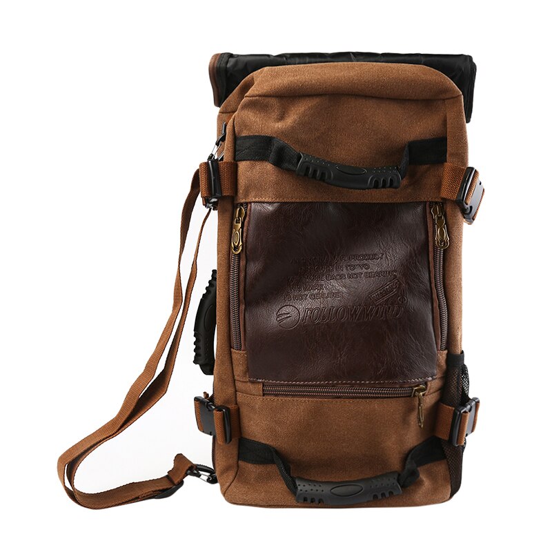Large Capacity Men's Backpack Travel Bag Sports Casual Canvas Backpacks For Male Mutifunctional Out Door Bags School Bags Pack: Coffee